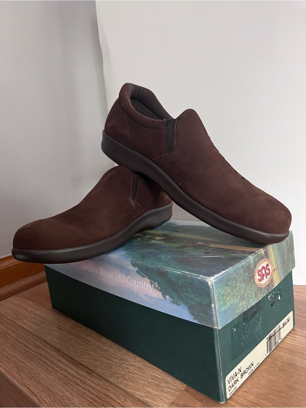 SAS Brown Suede Slip-On Comfort Loafers